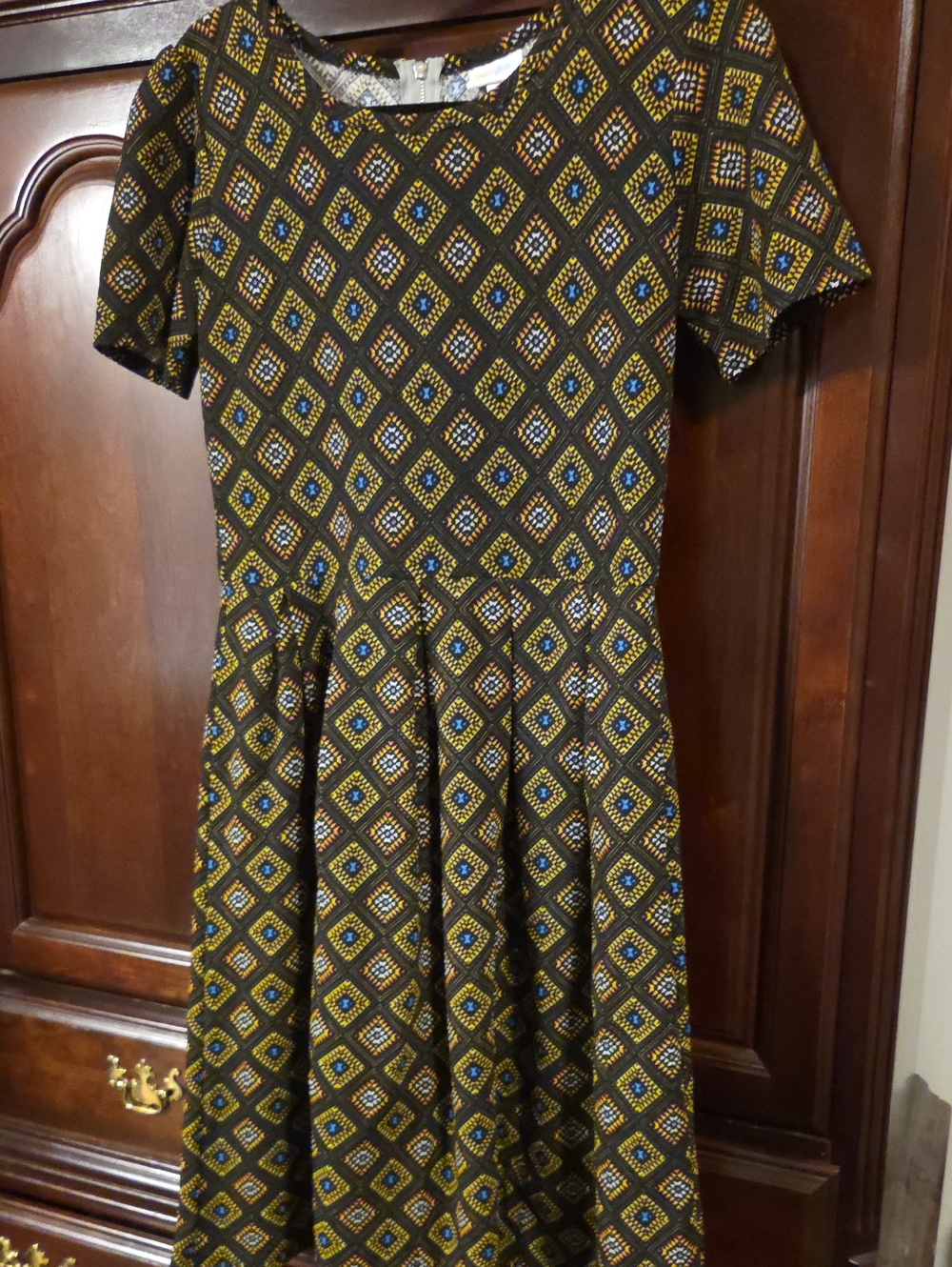 LuLaRoe Womens Amelia Dress Size L Multicolor